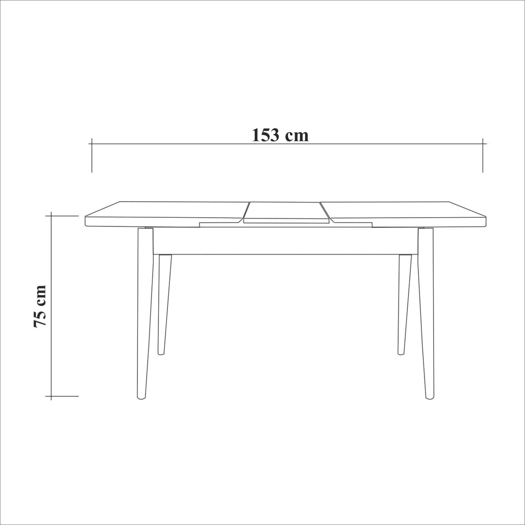 Masa extensibila din pal si plastic, Oliver Stejar / Alb, L120-153xl75xH77 cm (5)