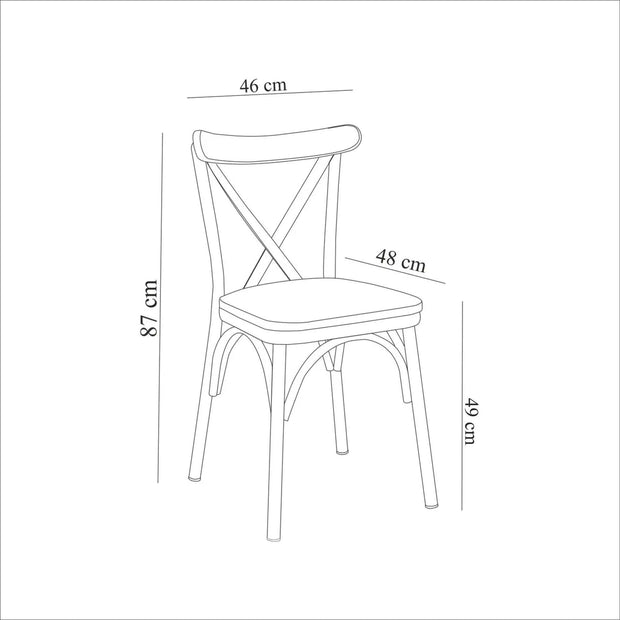 Set masa din pal + 4 scaune tapitate cu piele ecologica, Oliver W1 Alb / Stejar, L120xl75xH77 cm (10)