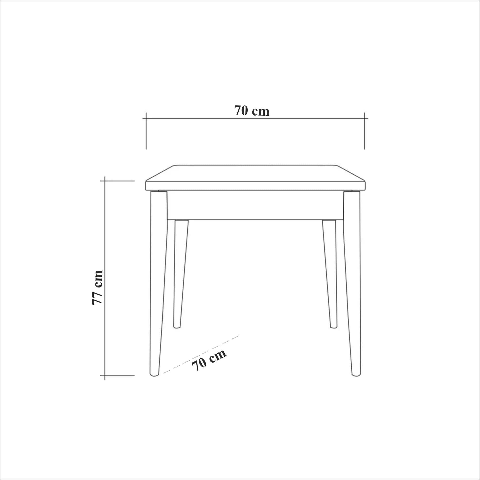 Set masa din pal + 2 scaune tapitate cu piele ecologica, Oliver W2 Negru / Nuc, L70xl77xH70 cm (8)