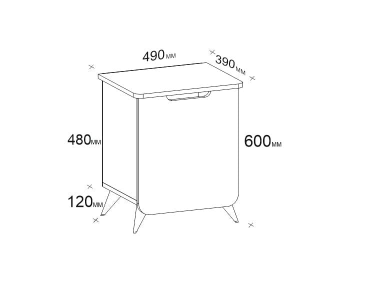 Noptiera din pal si plastic, cu 1 usa, Esla Alb, l49xA39xH60 cm (4)