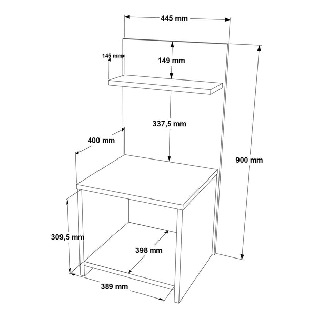 Noptiera din pal, Peso W Alb, l44,5xA39,8xH90 cm (6)