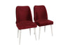 Set 2 scaune tapitate cu piele ecologica si picioare din lemn, Nova 81-V2 Bordeaux / Alb, l50xA49xH90 cm