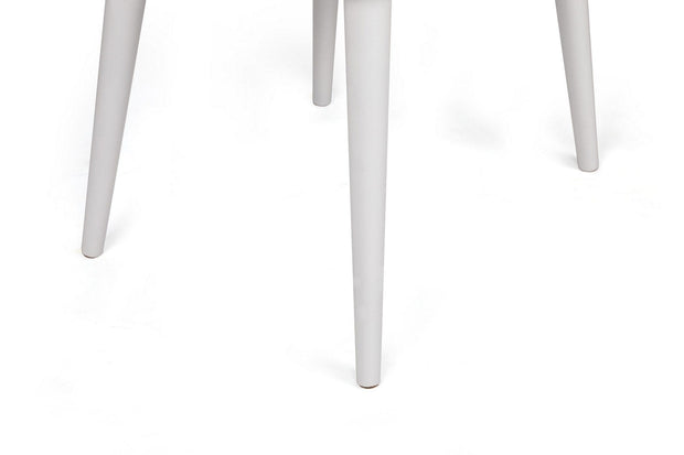 Set 4 scaune tapitate cu stofa si picioare din lemn, Alfa 495-V4 Velvet Crem / Alb, l50xA49xH90 cm (3)