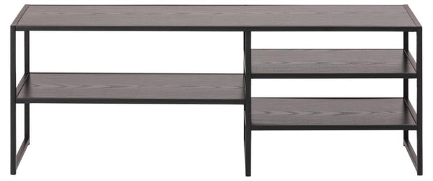 Comoda TV din MDF si metal, Seaford Negru, l120xA33xH46 cm (1)