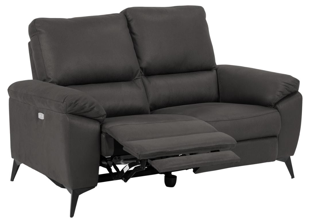 Canapea Recliner 2 Locuri, tapitata cu stofa, Rana Gri, l158xA99xH103 cm (2)