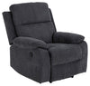 Fotoliu Recliner cu mecanism electric, tapitat cu stofa, Mora Gri Inchis / Negru, l89,5xA95xH98 cm