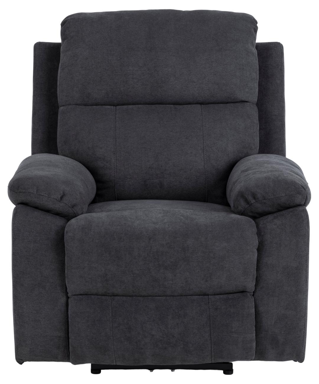 Fotoliu Recliner cu mecanism electric, tapitat cu stofa, Mora Gri Inchis / Negru, l89,5xA95xH98 cm (1)