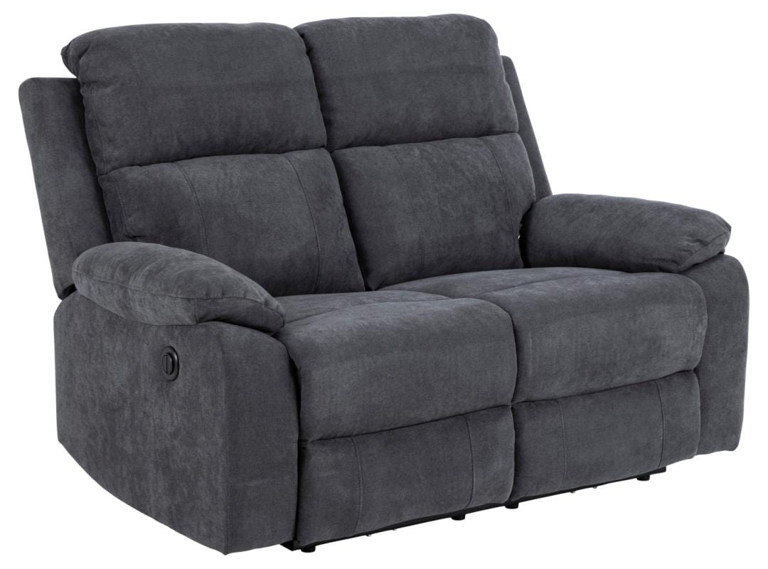 Canapea Recliner 2 Locuri, tapitata cu stofa, Mora Gri Inchis, l143,5xA95xH98 cm