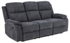 Canapea Recliner 3 Locuri, tapitata cu stofa, Mora Gri Inchis, l196,5xA95xH98 cm