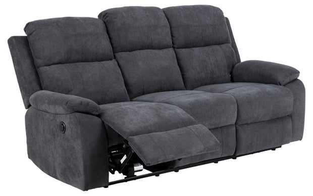 Canapea Recliner 3 Locuri, tapitata cu stofa, Mora Gri Inchis, l196,5xA95xH98 cm (2)