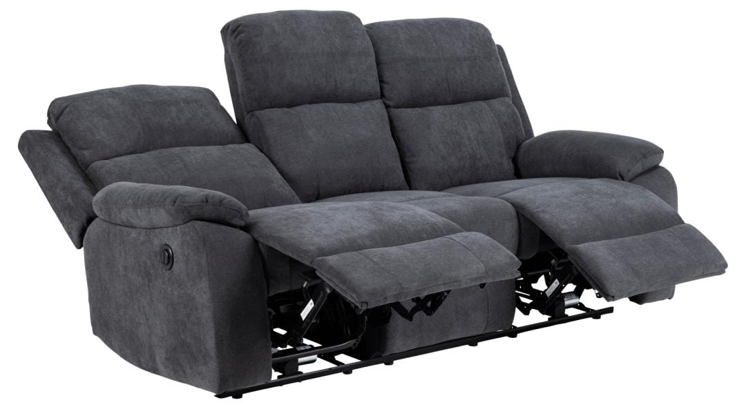 Canapea Recliner 3 Locuri, tapitata cu stofa, Mora Gri Inchis, l196,5xA95xH98 cm (5)