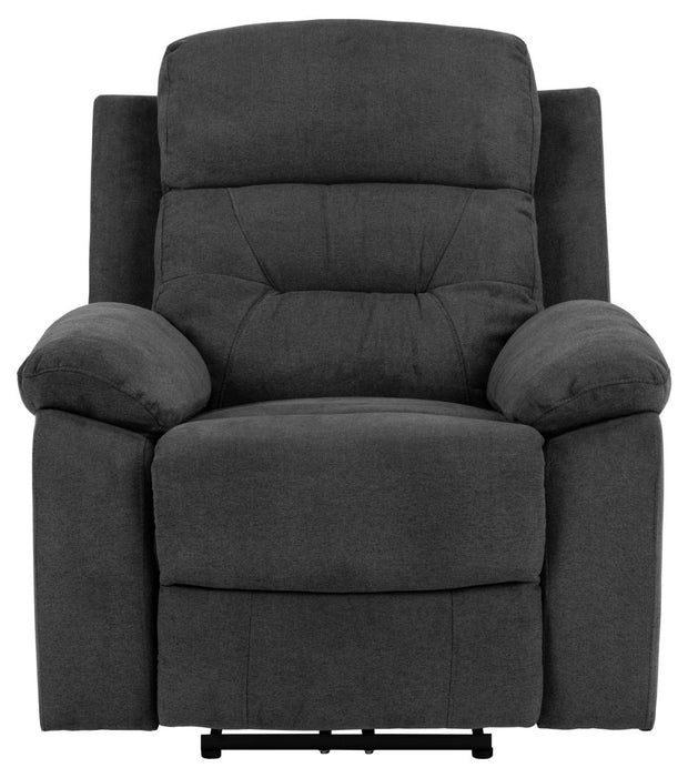 Fotoliu Recliner cu mecanism electric, tapitat cu stofa, Vansbro Gri Inchis / Negru, l92xA96xH98 cm (1)