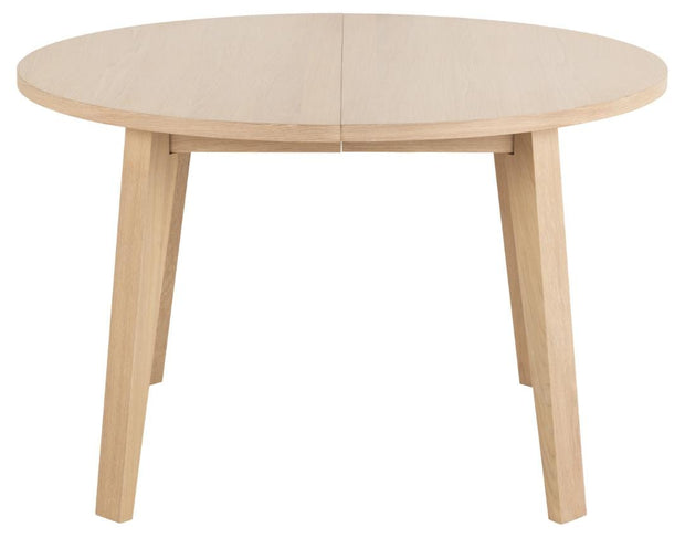 Masa rotunda din pal si lemn, A-Line Alb / Natural, Ø120xH75 cm (1)