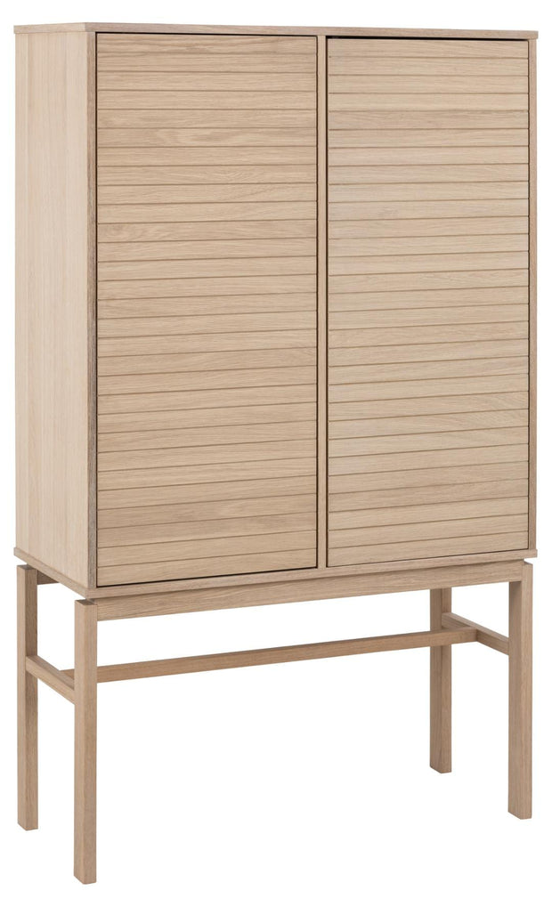 Cabinet din MDF si lemn, cu 2 usi, Linley Natural, l90,8xA40xH150 cm