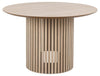 Masa rotunda din MDF si lemn, Linley Alb / Natural, Ø120xH75 cm