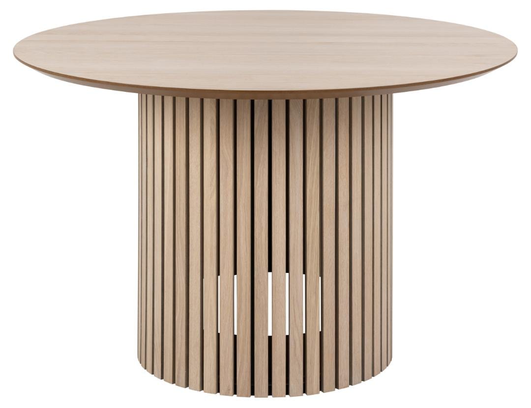 Masa rotunda din MDF si lemn, Linley Alb / Natural, Ø120xH75 cm (1)