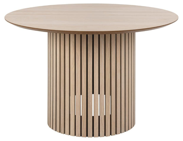 Masa rotunda din MDF si lemn, Linley Alb / Natural, Ø120xH75 cm (1)