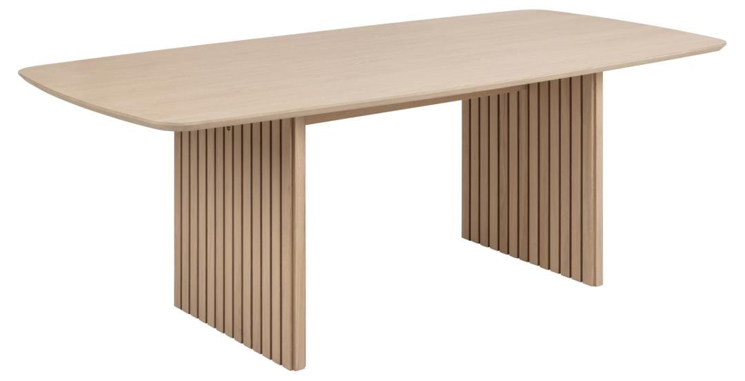 Masa din MDF, Christo Alb / Natural, L220xl105xH75 cm