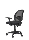 Scaun de birou ergonomic tapitat cu stofa, Davis Negru, l61xA55xH100 cm (3)