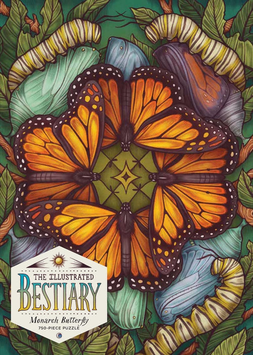 Puzzle The Illustrated Bestiary: Monarch Butterfly, 750 piese, 27,2 x 19,7 cm