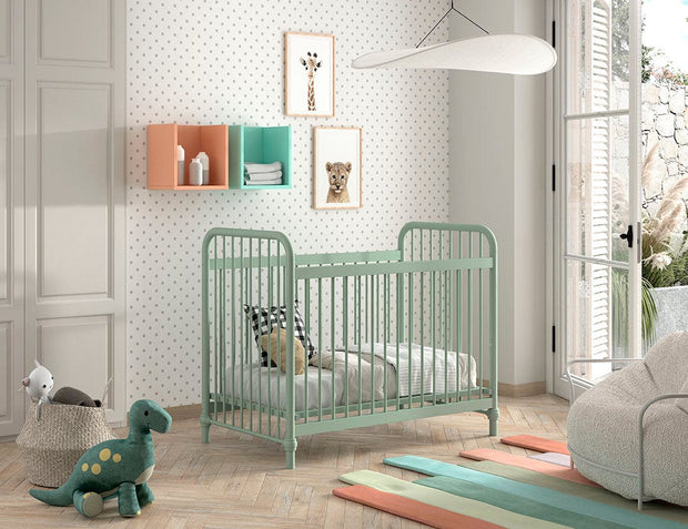 Patut din metal, pentru bebe, Bronxx Verde Olive, 120 x 60 cm (1)