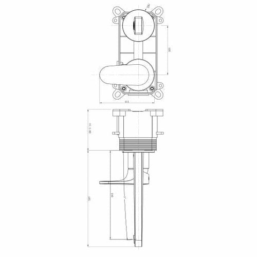 Cersanit Baterie incastrata pentru lavoar, Inverto Auriu, S951-299
