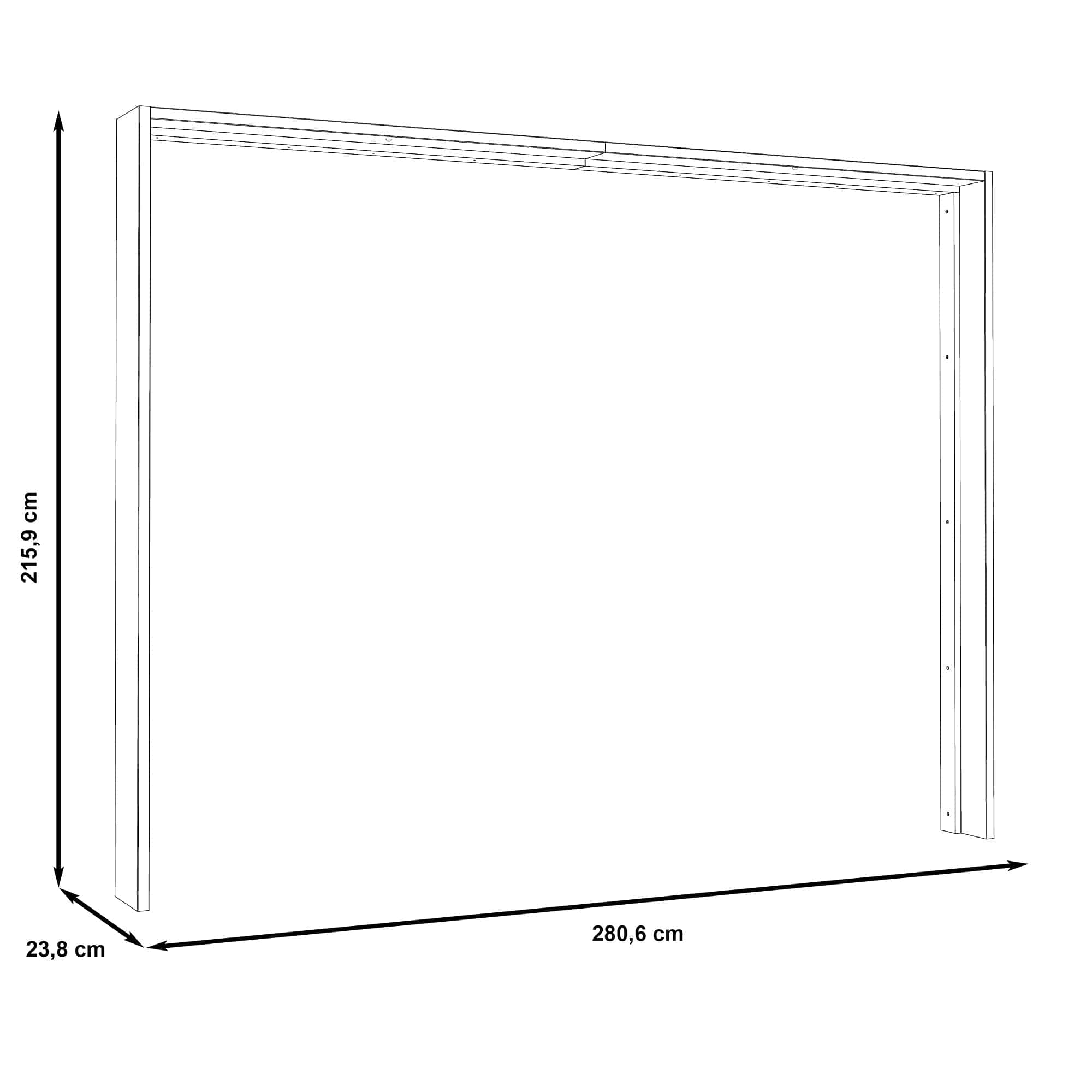 Dulap din pal, cu 2 usi glisante si sistem LED inclus, Modern Way Stejar / Alb, l280,6xA61,2xH215,9 cm (4)