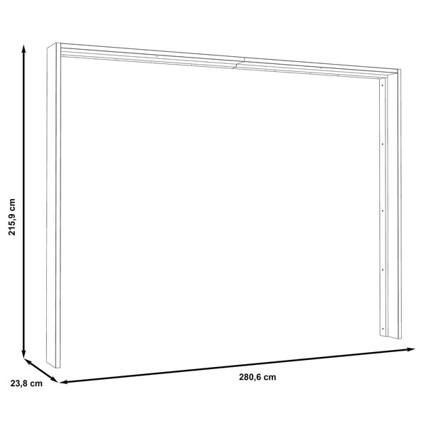 Dulap din pal, cu 2 usi glisante si sistem LED inclus, Modern Way Stejar / Alb, l280,6xA61,2xH215,9 cm (4)