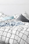 Lenjerie de pat din bumbac Ranforce, Square Gri / Negru / Alb, 200 x 220 cm (1)