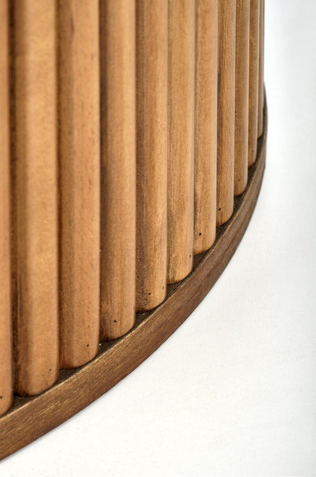 Halmar Masa rotunda din ceramica si lemn, Bruno Marmura / Nuc, Ø120xH76 cm