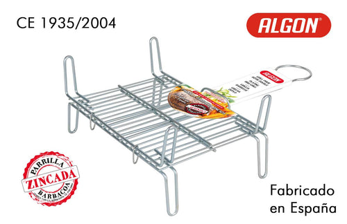 Grill portabil BBQ din zinc, Algon Crom, L25xl20xH14 cm