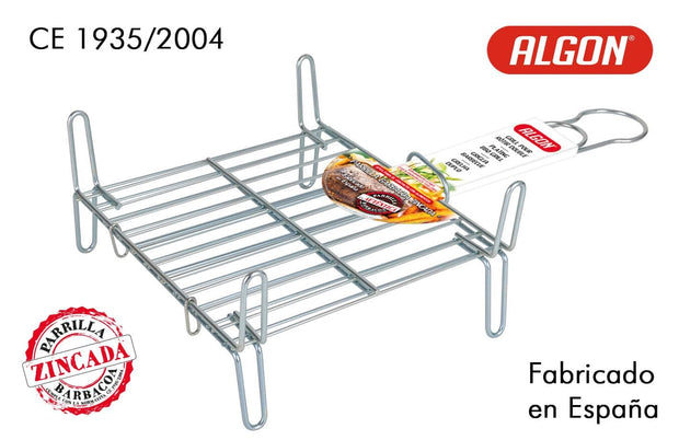 Grill portabil BBQ din zinc, Algon Crom, L25xl25xH15 cm