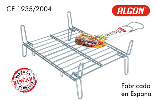 Grill portabil BBQ din zinc, Algon Crom, L30xl25xH14 cm