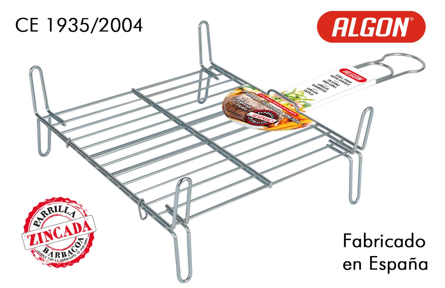 Grill portabil BBQ din zinc, Algon Crom, L30xl30xH14 cm