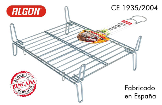 Grill portabil BBQ din zinc, Algon Crom, L35xl30xH14 cm