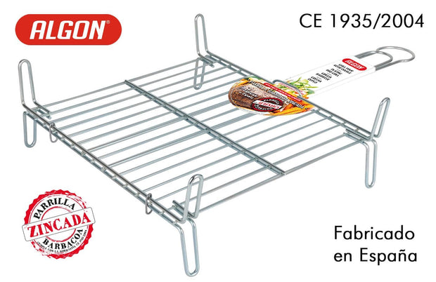 Grill portabil BBQ din zinc, Algon Crom, L35xl35xH14 cm