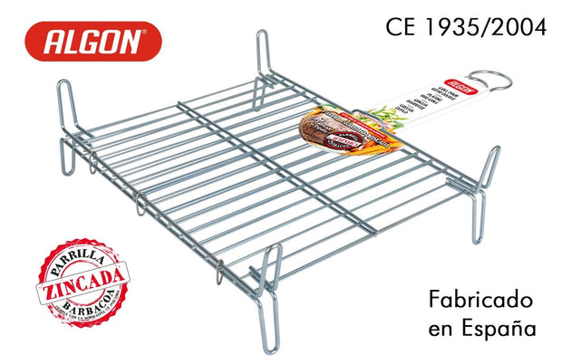 Grill portabil BBQ din zinc, Algon Crom, L40xl35xH14 cm