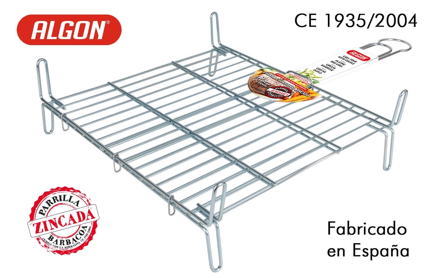 Grill portabil BBQ din zinc, Algon Crom, L40xl40xH14 cm