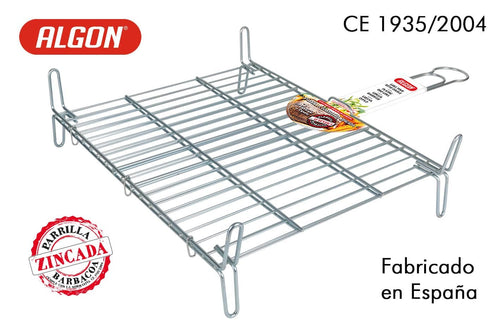 Grill portabil BBQ din zinc, Algon Crom, L45xl40xH14 cm