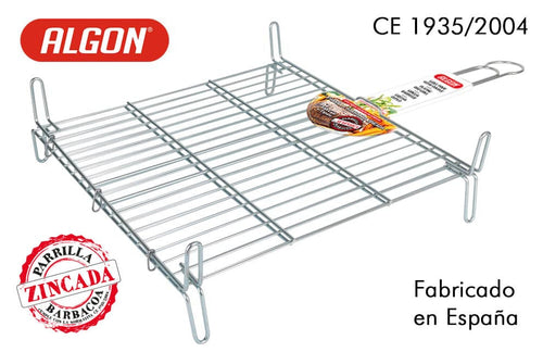 Grill portabil BBQ din zinc, Algon Crom, L45xl45xH14 cm