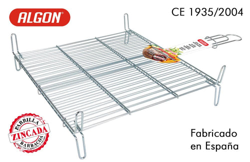 Grill portabil BBQ din zinc, Algon Crom, L50xl45xH14 cm