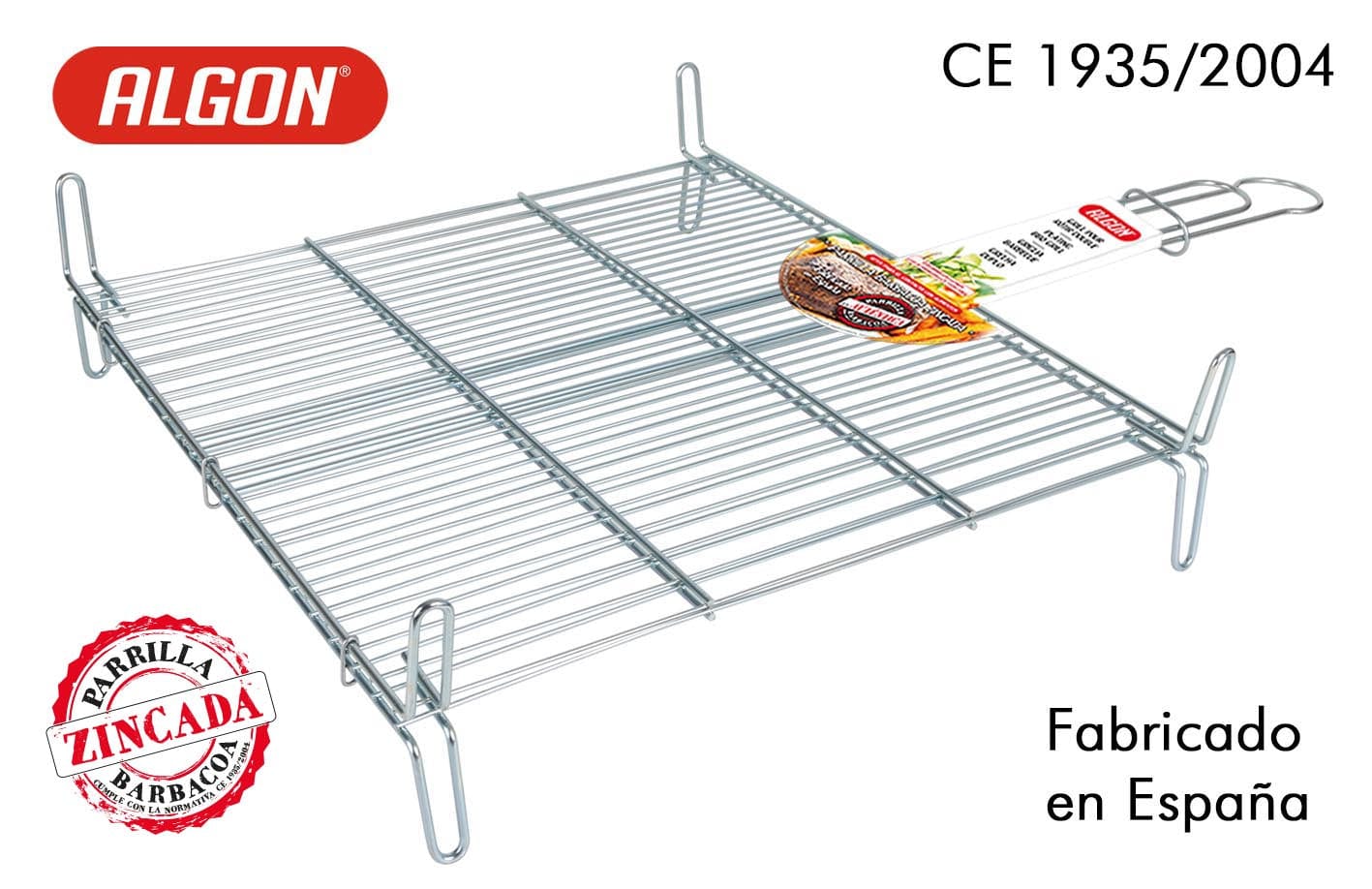 Grill portabil BBQ din zinc, Algon Crom, L50xl50xH14 cm