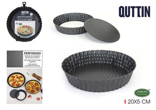 Tava pentru cuptor cu baza detasabila din otel carbon, Ø20xH5 cm, Quttin Antracit