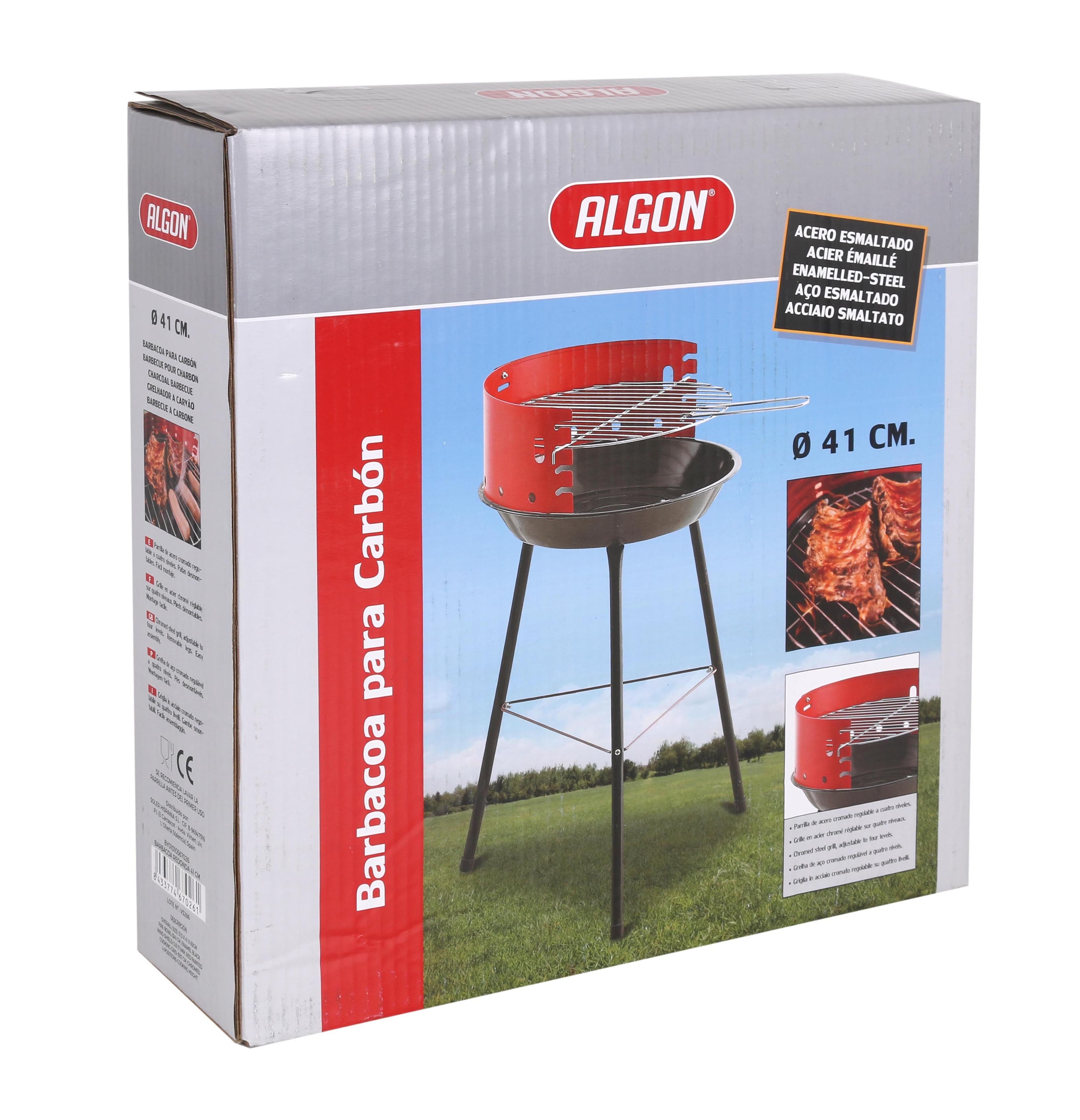 Gratar BBQ pentru carbuni, din metal, Algon Rosu / Negru, Ø41xH65 cm (3)