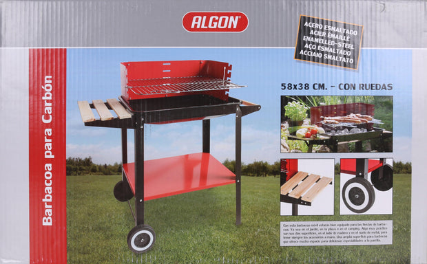 Gratar BBQ pentru carbuni, din metal, Algon Rosu / Negru, L58xl38xH72 cm (1)