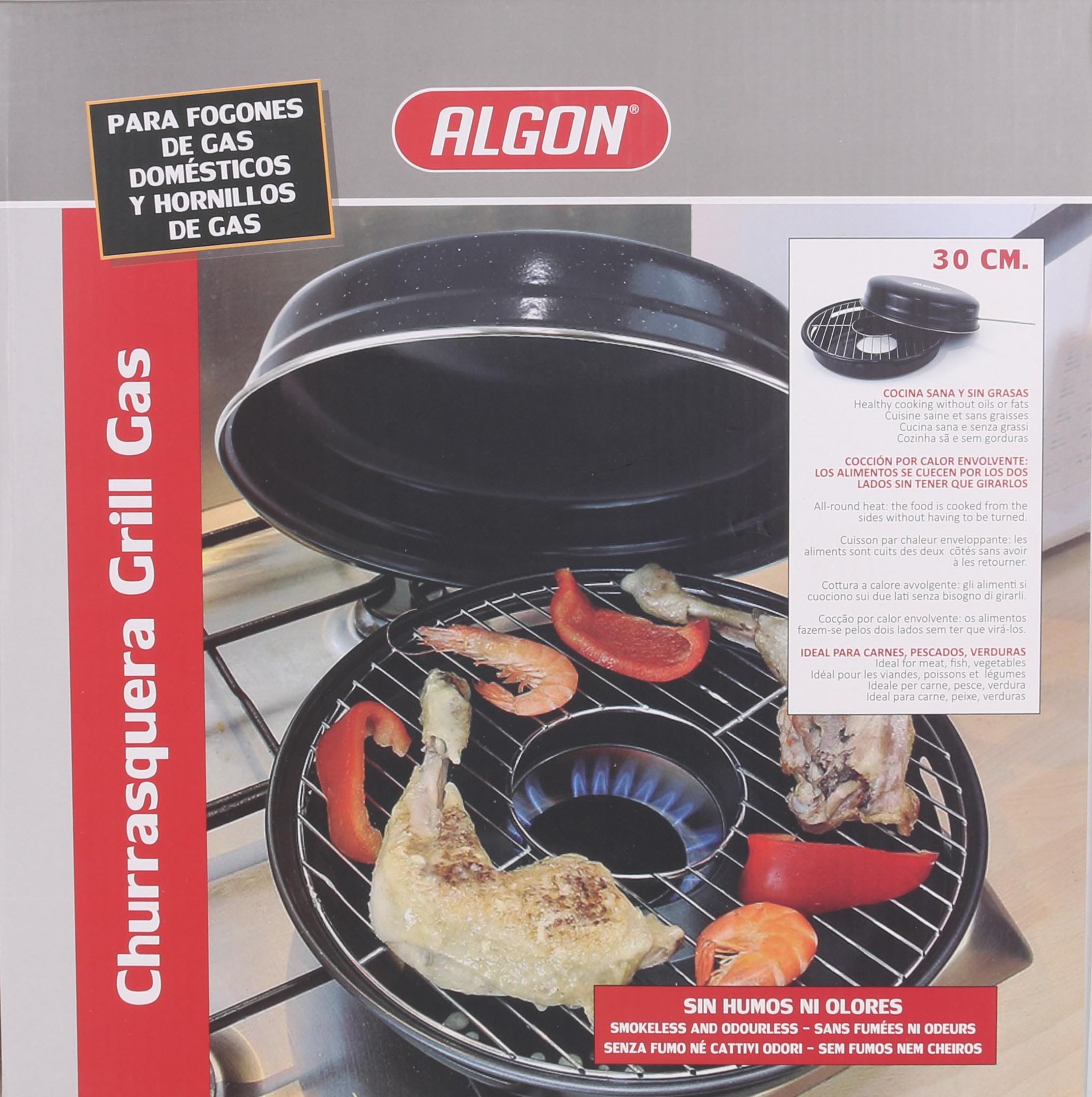 Grill pentru aragaz din metal, Algon Negru, L47xl33xH12 cm (1)