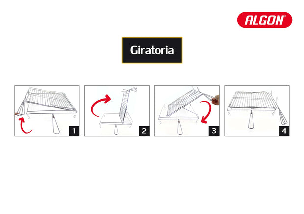 Grill portabil BBQ dublu, din metal, Algon Crom, L45xl40xH10 cm (4)