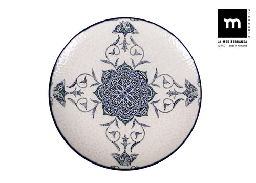 Farfurie pentru cina, din ceramica, Rosetta Multicolor, Ø26xH2 cm