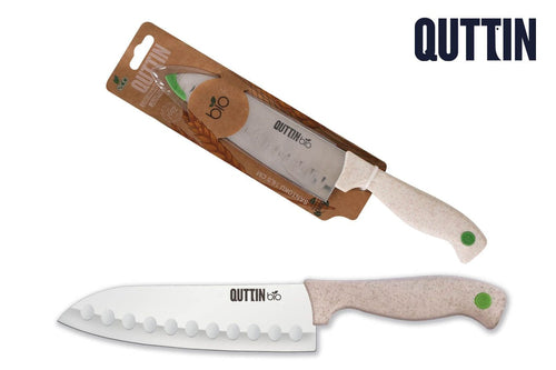 Cutit Santoku din otel indoxidabil, 16,5 cm, Bio Bej / Argintiu