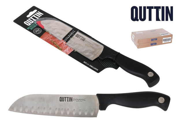 Cutit Santoku din otel indoxidabil, 17 cm, Dynamic Negru / Argintiu